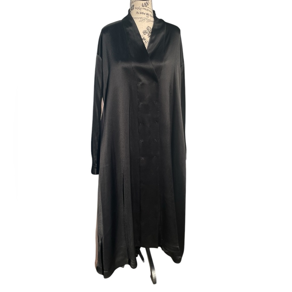 Natasha Zinko London, Double‎ Breasted Black Long Jacket Dress, Size 12 US, EUC